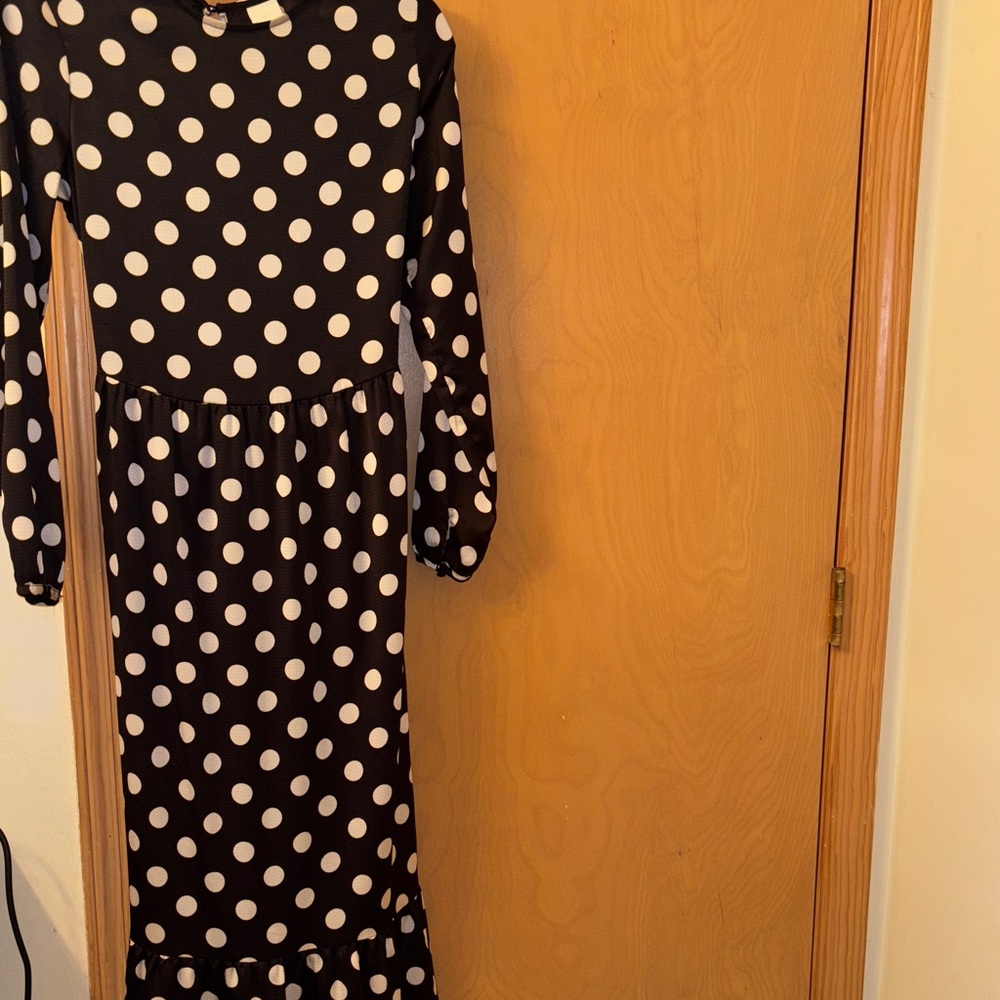 H&M Black and White Polka Dot Dress Size XS